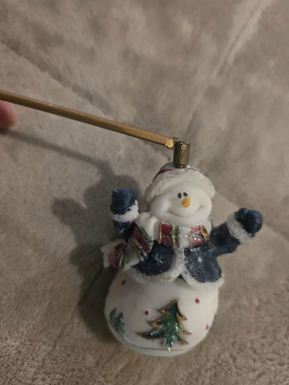 Festive White Snowman Candle Snuffer